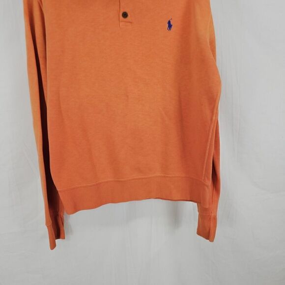 Vintage Polo Ralph Lauren Orange 1/4 Button Up Crewneck Size Large Pullover - Picture 2 of 5